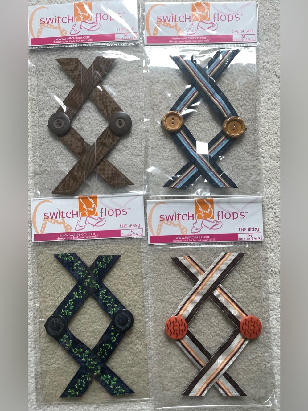 Lindsay Phillips Switch Flops 4 Piece Set Size Medium NWT